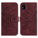 ZTE Blade A31 Skin Feel Sun Flower Pattern Flip Leather Phone Case with Lanyard - Wine Red