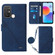 ZTE Blade A52 Crossbody 3D Embossed Flip Leather Phone Case - Blue