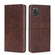 ZTE Blade A52 Lite Cow Texture Magnetic Leather Phone Case - Dark Brown