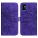 ZTE Blade A71 Skin Feel Sun Flower Pattern Flip Leather Phone Case with Lanyard - Dark Purple