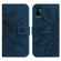 ZTE Blade A71 Skin Feel Sun Flower Pattern Flip Leather Phone Case with Lanyard - Inky Blue