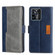 ZTE Blade V30 Contrast Color Side Buckle Leather Phone Case - Blue + Grey