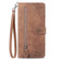 ZTE Blade V30 Vita Embossed Flower Zipper Leather Phone Case - Brown