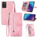 ZTE Blade V30 Vita Embossed Flower Zipper Leather Phone Case - Pink