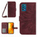 ZTE Blade V30 Vita Skin Feel Sun Flower Pattern Flip Leather Phone Case with Lanyard - Wine Red