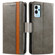 ZTE Blade V40 Pro CaseNeo Splicing Dual Magnetic Buckle Leather Phone Case - Gray