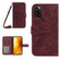 ZTE Blade V40 Vita / A72 Skin Feel Sun Flower Pattern Flip Leather Phone Case with Lanyard - Wine Red