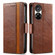 ZTE Blade V40s CaseNeo Splicing Dual Magnetic Buckle Leather Phone Case - Brown
