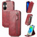 ZTE Blade V40s Zipper Wallet Vertical Flip Leather Phone Case - Red