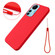 ZTE Blade V41 Smart Pure Color Liquid Silicone Shockproof Phone Case - Red