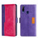 ZTE Libero 5G Contrast Color Side Buckle Leather Phone Case - Purple + Rose Red