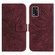 ZTE Libero 5G II A103ZT Japan Edition Skin Feel Sun Flower Pattern Flip Leather Phone Case with Lanyard - Wine Red