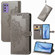 ZTE Libero 5G III Mandala Flower Embossed Leather Phone Case - Gray
