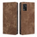 ZTE Libero 5G III RFID Anti-theft Brush Magnetic Leather Phone Case - Brown