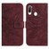 ZTE Libero 5G Skin Feel Sun Flower Pattern Flip Leather Phone Case with Lanyard - Wine Red