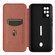 ZTE Nubia Red Magic 6R Carbon Fiber Texture Horizontal Flip TPU + PC + PU Leather Case with Card Slot - Brown