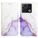 ZTE Nubia Z40S Pro PT003 Marble Pattern Flip Leather Phone Case - White Purple LS006