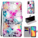 Alcatel 1S - 2021 Coloured Drawing Cross Texture Horizontal Flip PU Leather Case with Holder & Card Slots & Wallet & Lanyard - Gradient Colorful Flower