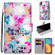Alcatel 1L - 2021 Coloured Drawing Cross Texture Horizontal Flip PU Leather Case with Holder & Card Slots & Wallet & Lanyard - Gradient Colorful Flower