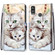 Alcatel 1L - 2021 Coloured Drawing Cross Texture Horizontal Flip PU Leather Case with Holder & Card Slots & Wallet & Lanyard - Big Cat Holding Kitten