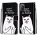 Alcatel 1S - 2021 Coloured Drawing Cross Texture Horizontal Flip PU Leather Case with Holder & Card Slots & Wallet & Lanyard - Middle Finger White Cat