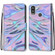 Alcatel 1L - 2021 Coloured Drawing Cross Texture Horizontal Flip PU Leather Case with Holder & Card Slots & Wallet & Lanyard - Fluorescent Water Texture
