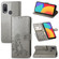 Alcatel 1L 2021 Four-leaf Clasp Embossed Buckle Mobile Phone Protection Leather Case with Lanyard & Card Slot & Wallet & Bracket Function - Gray