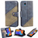 Alcatel 1 2021 Contrast Color Splicing Retro Texture Horizontal Flip PU Leather Case with Card Slots & Holder & Wallet - Blue