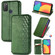 Alcatel 1S 2021 Cubic Grid Pressed Horizontal Flip Magnetic PU Leather Case with Holder & Card Slots & Wallet - Green