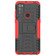 Alcatel 3L - 2021 Tire Texture Shockproof TPU+PC Protective Case with Holder - Red