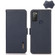 Alcatel 1S 2021 KHAZNEH Side-Magnetic Litchi Genuine Leather RFID Phone Case - Blue