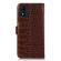 Alcatel 1B 2022 Crocodile Top Layer Cowhide Leather Phone Case - Brown