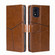 alcatel 1B 2022 Geometric Stitching Horizontal Flip Leather Phone Case - Light Brown