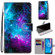 Alcatel 1S - 2020 / 3L - 2020 Coloured Drawing Cross Texture Horizontal Flip PU Leather Case with Holder & Card Slots & Wallet & Lanyard - Purple Green Starry Sky