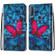 Alcatel 1S - 2020 / 3L - 2020 Coloured Drawing Cross Texture Horizontal Flip PU Leather Case with Holder & Card Slots & Wallet & Lanyard - Blue Red Butterfly