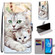 Alcatel 1S - 2020 / 3L - 2020 Coloured Drawing Cross Texture Horizontal Flip PU Leather Case with Holder & Card Slots & Wallet & Lanyard - Big Cat Holding Kitten