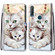 Alcatel 1S - 2020 / 3L - 2020 Coloured Drawing Cross Texture Horizontal Flip PU Leather Case with Holder & Card Slots & Wallet & Lanyard - Big Cat Holding Kitten