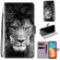 Alcatel 3L 2021 Coloured Drawing Cross Texture Horizontal Flip PU Leather Case with Holder & Card Slots & Wallet & Lanyard - Black White Lion Head