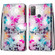 Alcatel 3L 2021 Coloured Drawing Cross Texture Horizontal Flip PU Leather Case with Holder & Card Slots & Wallet & Lanyard - Gradient Colorful Flower