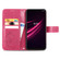 T-Mobile REVVL V+ 5G Four-leaf Clasp Embossed Buckle Mobile Phone Protection Leather Case with Lanyard & Card Slot & Wallet & Bracket Function - Magenta T-Mobile REVVL V+ 5G Four-leaf Clasp Embossed Buckle Mobile Phone Protection Leather Case with Lanyard & Card Slot & Wallet & Bracket Function - Magenta
