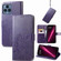 T-Mobile REVVL 6 5G Four-leaf Clasp Embossed Buckle Leather Phone Case - Purple