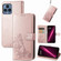 T-Mobile REVVL 6 5G Four-leaf Clasp Embossed Buckle Leather Phone Case - Rose Gold