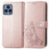 T-Mobile REVVL 6 5G Four-leaf Clasp Embossed Buckle Leather Phone Case - Rose Gold