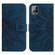 T-Mobile Revvl 6 Pro 5G Skin Feel Sun Flower Pattern Flip Leather Phone Case with Lanyard - Inky Blue