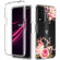 T-Mobile Revvl Plus PC+TPU Transparent Painted Phone Case - Pink Rose