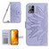 T-Mobile Revvl 6 Pro 5G Skin Feel Sun Flower Pattern Flip Leather Phone Case with Lanyard - Purple