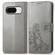 Google Pixel 8 Four-leaf Clasp Embossed Leather Phone Case - Grey