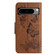 Google Pixel 8 Pro Butterfly Embossed Flip Leather Phone Case - Brown
