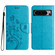 Google Pixel 8 Pro Butterfly Flower Pattern Flip Leather Phone Case - Blue