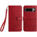 Google Pixel 8 Pro Rhombic Texture Leather Phone Case with Lanyard - Red